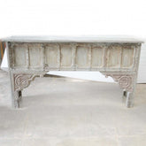 Antique Carved Console Table Whitewash